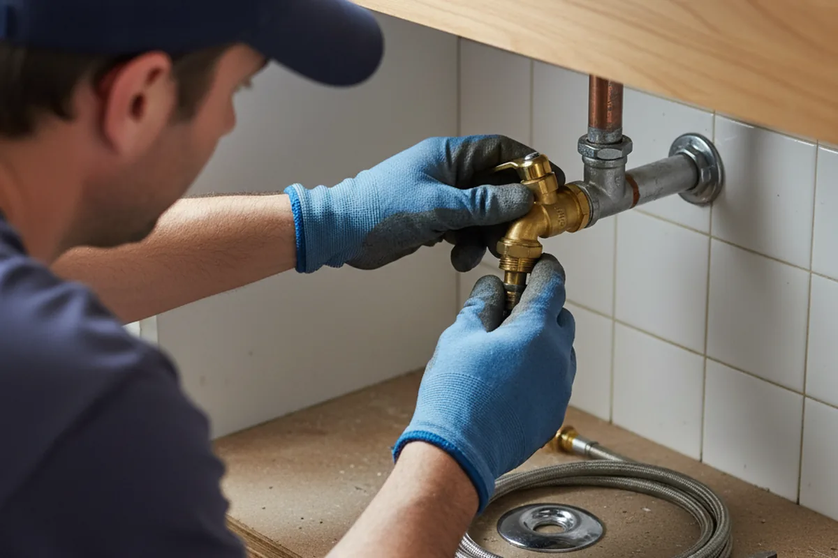 Shutoff valve and fitting work during Burst Pipe Repair in Depew